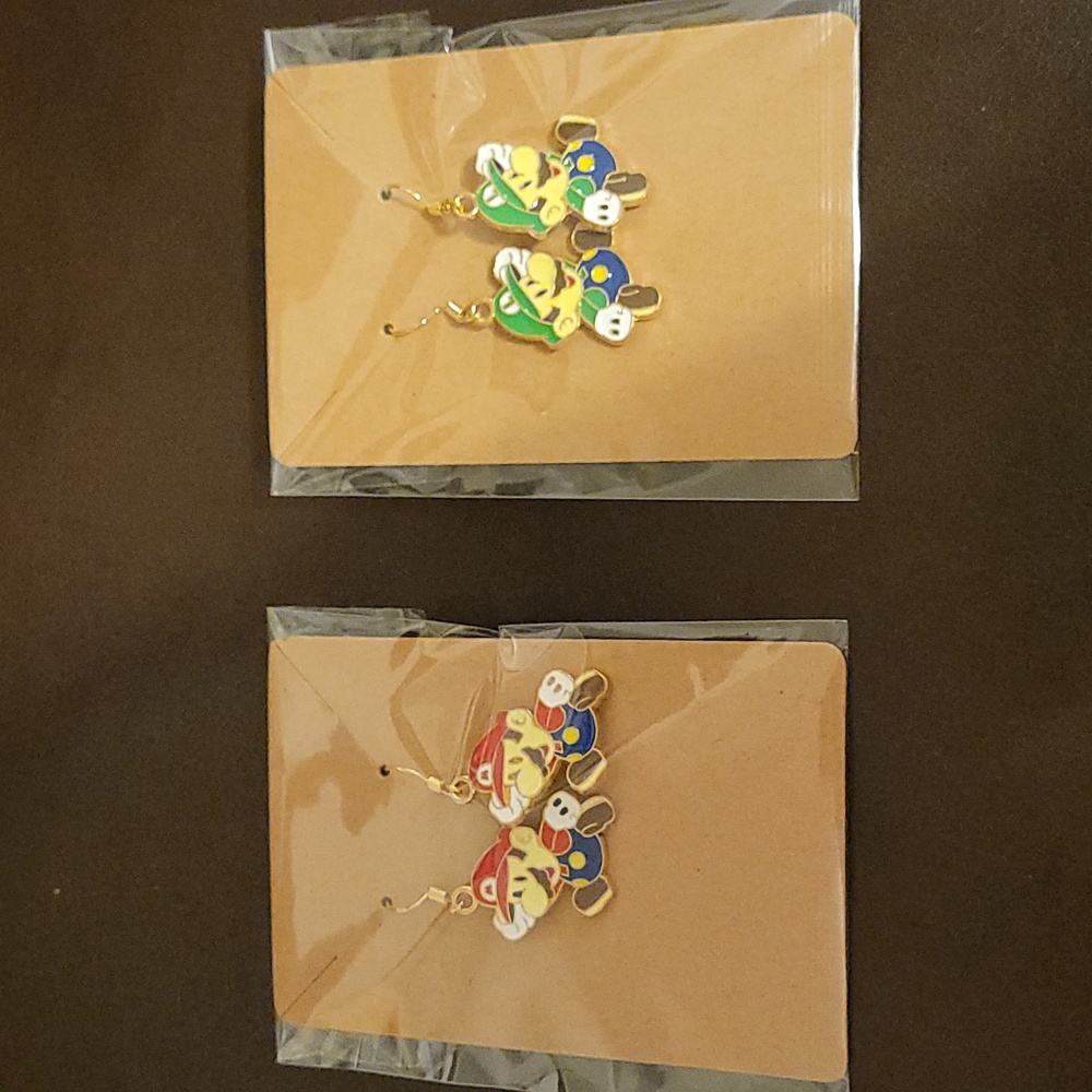 Mario and Luigi Earrings (2 Pack)